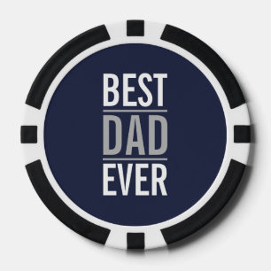 Best Dad Ever Modern Minimalist Poker Chips