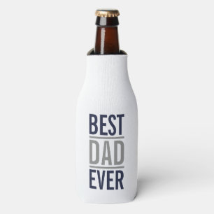 Best Dad Ever   Modern Navy Blue Bottle Cooler
