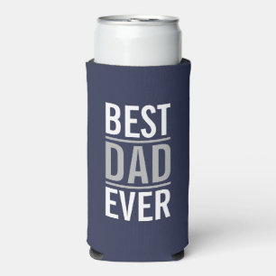 Best Dad Ever Modern Navy Blue Can Cooler