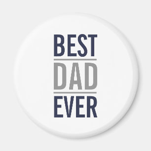 Best Dad Ever   Modern Navy Blue Magnet