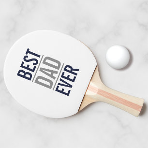 Best Dad Ever Modern Navy Blue Ping Pong Paddle