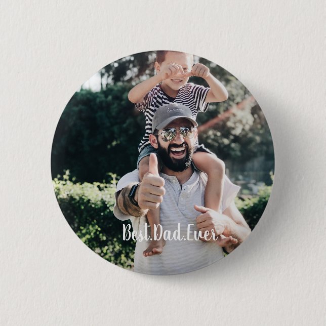 Best Dad Ever Modern Photo Collage 6 Cm Round Badge (Front)