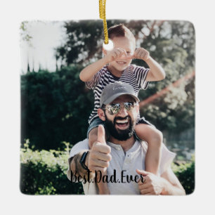 Best Dad Ever Modern Photo Collage Ceramic Ornament