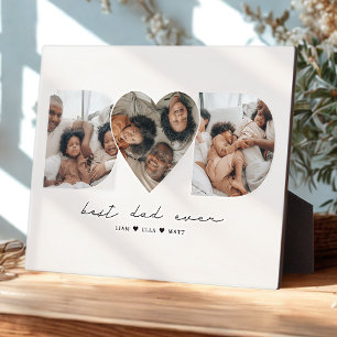 Best Dad Ever Modern Photo Collage Gift For Father Plaque