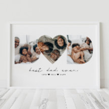Best Dad Ever Modern Photo Collage Gift For Father