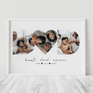 Best Dad Ever Modern Photo Collage Gift For Father Poster