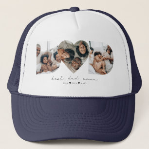 Best Dad Ever Modern Photo Collage Gift For Father Trucker Hat