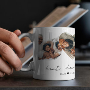 Best Dad Ever Modern Photo Collage Gift For Father Two-Tone Coffee Mug