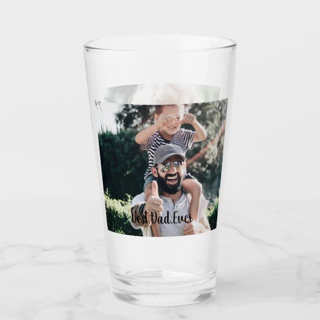 Best Dad Ever Modern Photo Collage Glass (Front)