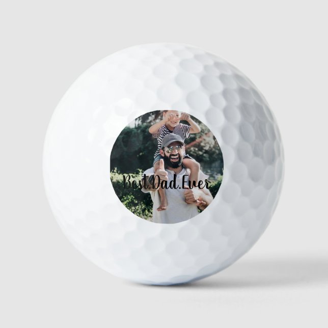 Best Dad Ever Modern Photo Collage Golf Balls (Front)