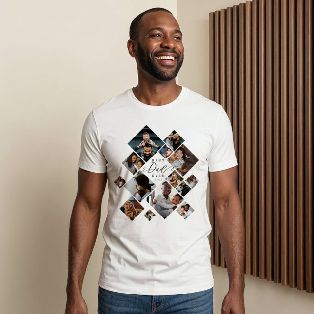 Best Dad Ever Modern Photo Collage Personalised Tri-Blend Shirt (Best Dad Ever Modern Photo Collage Personalized Tri-Blend Shirt)