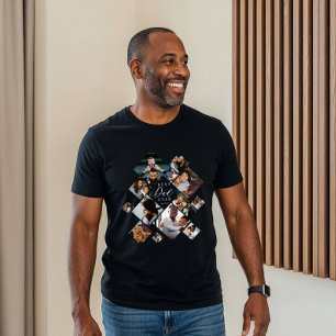 Best Dad Ever Modern Photo Collage Personalised Tri-Blend Shirt