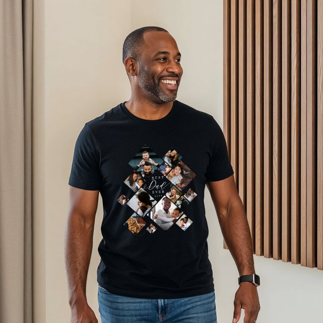 Best Dad Ever Modern Photo Collage Personalised Tri-Blend Shirt (Best Daddy Ever Modern Photo Collage Personalized Tri-Blend Shirt)