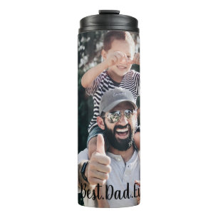 Best Dad Ever Modern Photo Collage Thermal Tumbler