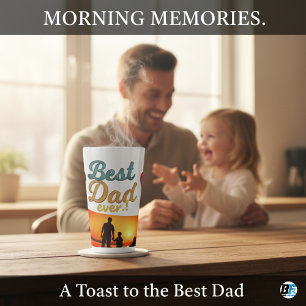 Best Dad Ever Modern Photo  Father's Day Latte Mug