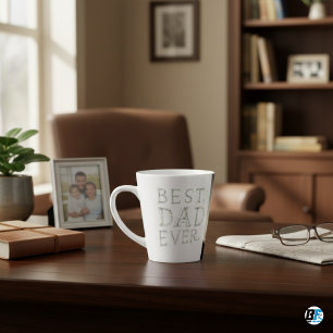 Best Dad Ever Modern Photo Father's Day Latte Mug