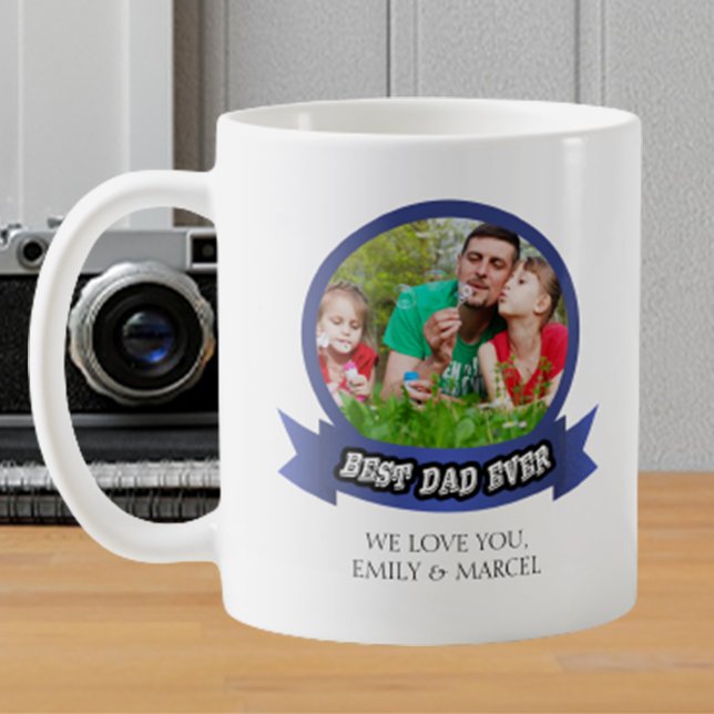 Best dad ever modern photo Father's Day Mug (Creator Uploaded)
