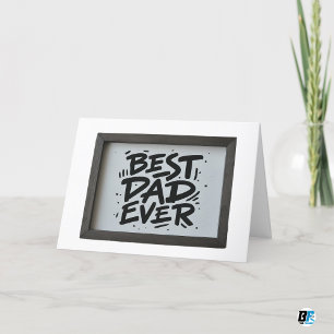 Best Dad Ever Modern Photo  Father's Day Thank You Card
