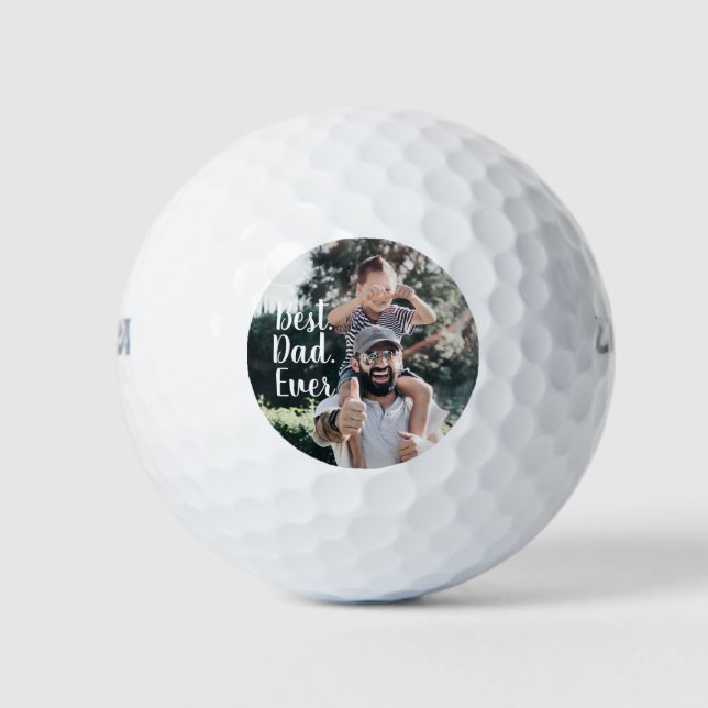 Best Dad Ever Modern Photo  Golf Balls (Front)