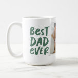 Best dad ever modern photo green Father's Day Coffee Mug<br><div class="desc">Best dad ever! This playful and cool mug features modern green lettering with "best dad ever" and "love you" with room for custom text.  There's also a single photo to make it extra personalised for that best dad in your life! Perfect for father's day,  dad's birthday or a holiday!</div>