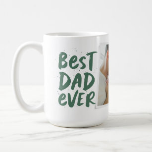 Best dad ever modern photo green Father's Day Coffee Mug