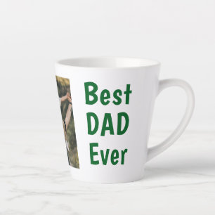 Best dad ever modern photo green Father's Day Latte Mug