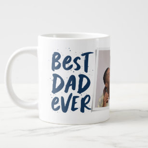 Best dad ever modern photo navy Father's Day Large Coffee Mug