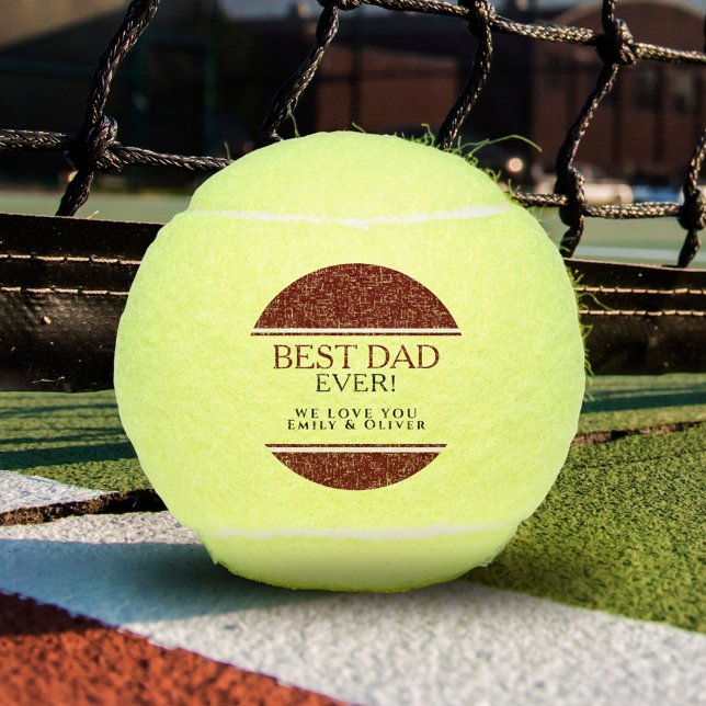 Best Dad Ever Modern Red Black Father`s Day Tennis Balls (Creator Uploaded)