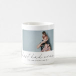 Best Dad Ever Modern Script Photo Coffee Mug<br><div class="desc">Modern and simple father's day or birthday gift for a dad featuring three pictures of your choice with a script text that says "Best Dad Ever" under them. Customise this product by adding the children's names and date as a memory. Perfect keepsake gift for fathers.</div>