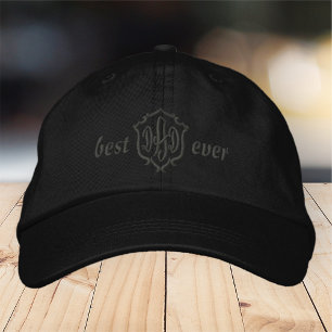 Best Dad Ever Modern Simple Monogram Embroidered Hat