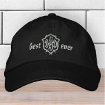 Best Dad Ever Modern Simple Monogram Embroidered Hat<br><div class="desc">Best Dad Ever simple typography.</div>