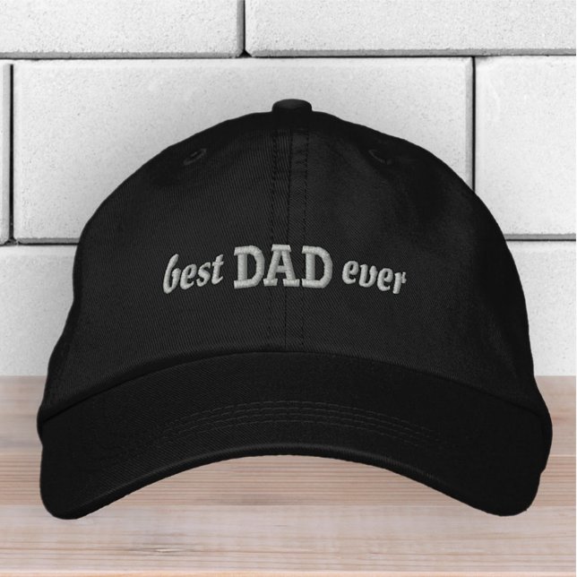 Best Dad Ever Modern Simple Typography Embroidered Hat (Creator Uploaded)