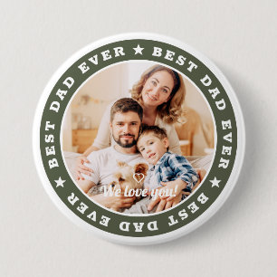Best Dad Ever Modern Star Custom Photo 7.5 Cm Round Badge