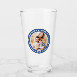 Best Dad Ever Modern Star Custom Photo Glass