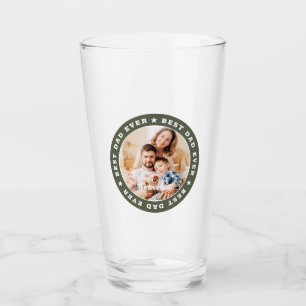Best Dad Ever Modern Star Custom Photo Glass