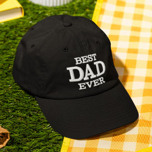 Best Dad Ever Modern Typography Custom Embroidered Hat