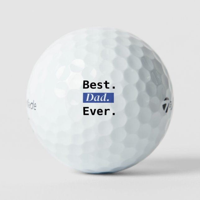 Best Dad Ever Modern Typography Golf Bal Balls (Front)