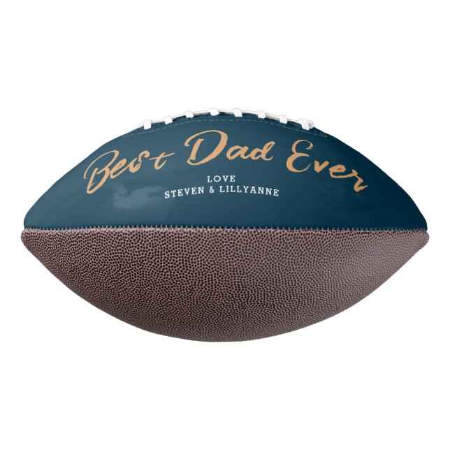 Best Dad Ever Modern Typography Personalised  Football (Rotated 270)