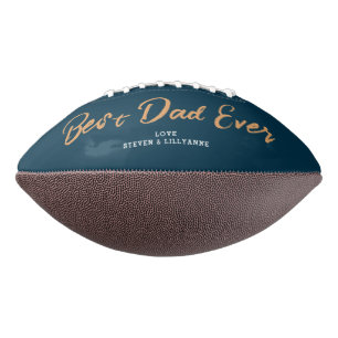 Best Dad Ever Modern Typography Personalized  Football