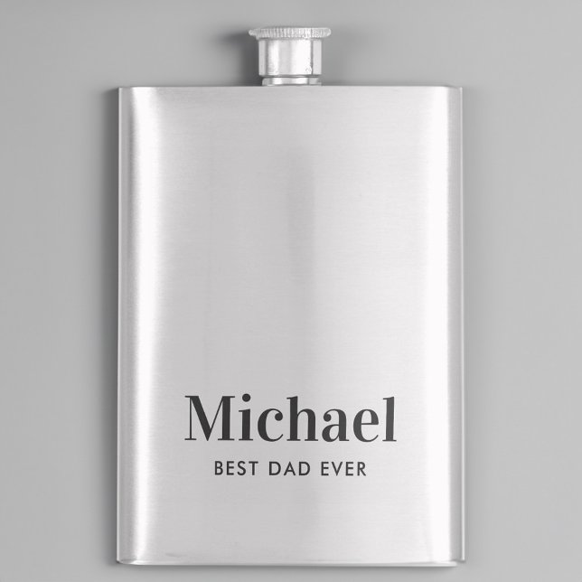 Best Dad Ever Monogram Hip Flask (Creator Uploaded)