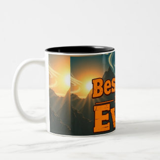 Best Dad Ever Mug – Retro Mountain Landscape Gift