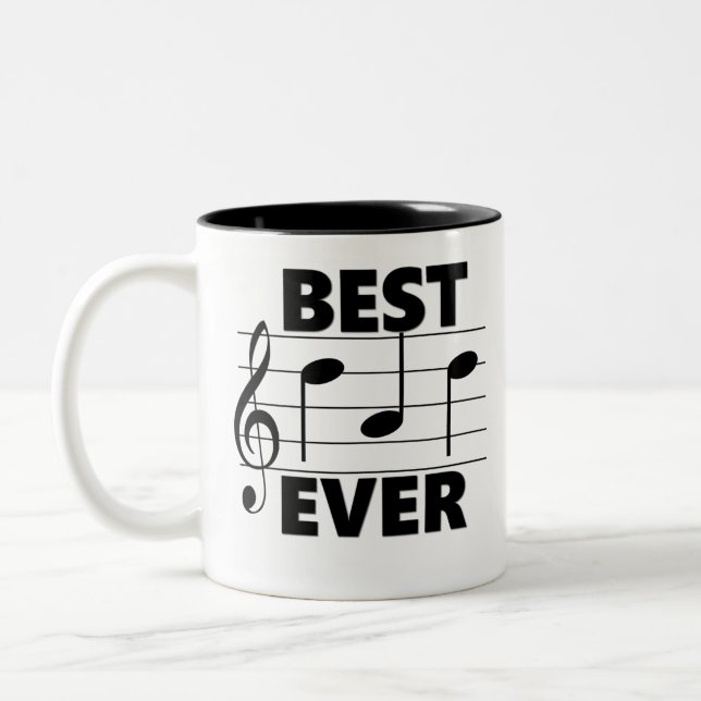 Best DAD Ever Music Gifts Two-Tone Coffee Mug (Left)