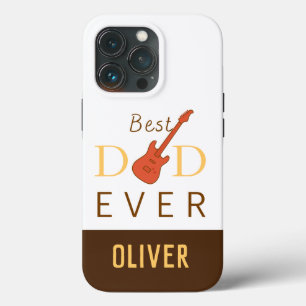 Best Dad Ever Music Guitar Modern Name Fathers Day iPhone 13 Pro Case