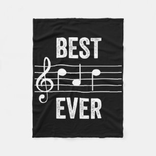 Best Dad Ever Music Notes Funny Fathers Day Gift Fleece Blanket