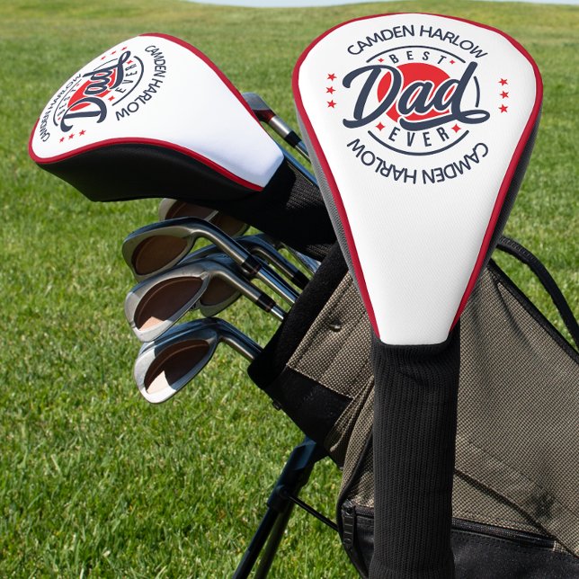 Best Dad Ever Name Red White Blue Golf Head Cover (Creator Uploaded)