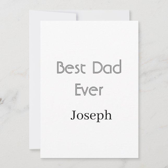 Best dad ever name simple minimal father's dayname invitation (Front)