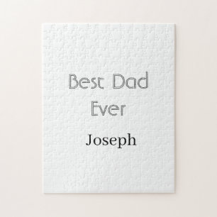Best dad ever name simple minimal father's dayname jigsaw puzzle