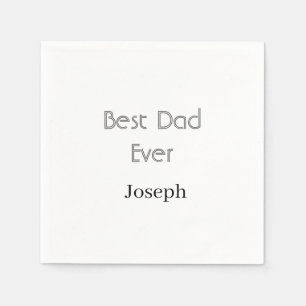 Best dad ever name simple minimal father's dayname napkin