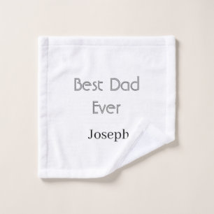 Best dad ever name simple minimal father's dayname wash cloth