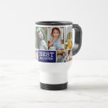 Best Dad Ever Navy 10 Photo Collage Blue  Travel Mug<br><div class="desc">Photo Collage Mug - A special gift for dad personalised with 10 favourite pictures of happy memories with kids.</div>